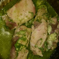 El cooksnap de Andrea Davila cuando hizo Pollo enrollado con jamón, queso y espinacas.