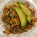 El cooksnap de Irma Gámez cuando hizo Filete de Tilapia en cama de arroz al cilantro y pico de gallo+mango&pepino.