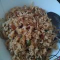 El cooksnap de China Belen cuando hizo Arroz con pollo meloso.