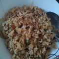 El cooksnap de China Belen cuando hizo Arroz con pollo meloso.