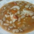El cooksnap de b.gallego cuando hizo Alubias con pechuga de pollo y gambones.