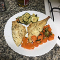 El cooksnap de Alex cuando hizo Doradas al horno con verduras, para dieta.