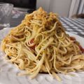 El cooksnap de Hugo Romacho cuando hizo Pasta con pesto alla trapanese (con almendras y tomates).