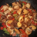 El cooksnap de Beatriz De La Cruz cuando hizo Pollo agridulce estilo chino.