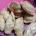 El cooksnap de Patri Alaniz cuando hizo Empanadas de carne dulces + queso. 🥐🥐🥐🧀🌶️🍖.