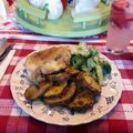 Lindsey's cooksnap of when they made Chicken Cordon Bleu.