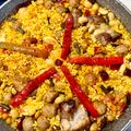 El cooksnap de Doris cuando hizo Paella mini para tres, con albóndigas.