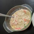 Cooksnap Nur Zahira semasa beliau membuat Sup Telur Jejari Ketam.