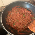 El cooksnap de Laura cuando hizo Salsa Boloñesa.