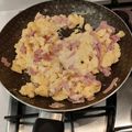 El cooksnap de Maria Paula cuando hizo Revuelto de huevo con jamón, queso y champiñones.
