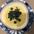 El cooksnap de luis cuando hizo Sopa crema de batatas con mermelada de arándanos.
