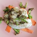 El cooksnap de Regina Hernandez cuando hizo Pescado empapelado con brócoli y zanahoria en freidora de aire.