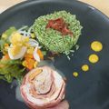 El cooksnap de Mary Castro cuando hizo Pollo relleno de jamón y queso albardado con bacon.