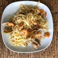 El cooksnap de Josép Maria Viure cuando hizo Espaguetis con almejas y gambas.