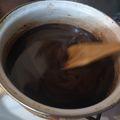 El cooksnap de Tania Herrera cuando hizo Jarabe/salsa de chocolate.