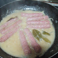 El cooksnap de Natalia Mia cuando hizo Salchichas a la cerveza.