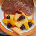 El cooksnap de wendysanta cuando hizo Tortitas de banano cubiertas de chocolate. (panqueques).