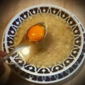 El cooksnap de Arianne cuando hizo Consomé al Jerez con Yema de huevo.