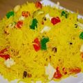 Pooja Thaper का कुकस्नैप जब उन्होंने केसरिया मीठे भात (Kesariya Meethe Bhat Recipe in Hindi) बनाया था।
