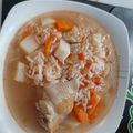 El cooksnap de Rey Jiménez cuando hizo Caldo de pollo con arroz.