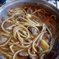 El cooksnap de Patricia Garrido cuando hizo Guiso de carne y fideos coditos.