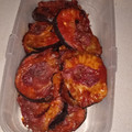 El cooksnap de Chelsea Santos cuando hizo Berenpizza: mini pizzas de berenjena con mozzarella, tomate y bacon🧡.