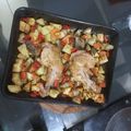 El cooksnap de Giuli Costarelli cuando hizo Pollo al horno a la cerveza.