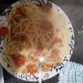 Paul Hammonds 's cooksnap of when they made Spaghetti with fresh tomatoes and basil.