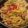 Chris Heiner's cooksnap of when they made Turkey Sausage Pasta.