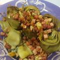 El cooksnap de Jose cuando hizo Alcachofas frescas con jamón ibérico.