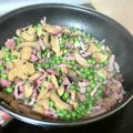 El cooksnap de Mari Acedo cuando hizo Guisantes con champiñones, jamón y huevos.