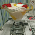 El cooksnap de Noemí cuando hizo Postre en copa light de mango y queso batido.