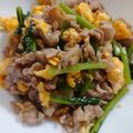 ぽちんぎょ's cooksnap of when they made タレが絡む☆豚肉と卵、小松菜の炒めもの.