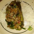 El cooksnap de Licenciada Gladis Crystal cuando hizo Chile relleno de quinoa con espinaca y carne molida.