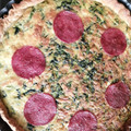 El cooksnap de Eduardo cuando hizo Quiche de espinacas.