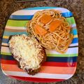 El cooksnap de Norma Alvarado cuando hizo Pechuga Parmesana.