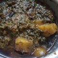 Hina Ibrahim's cooksnap of when they made Palak aloo ki bhujia.