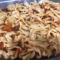 El cooksnap de Flor Nardomarino cuando hizo Fideos Caseros al huevo con carne estofada.