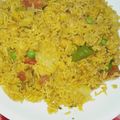 Amber Fawad's cooksnap of when they made Alu mattar Biryani.