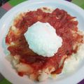 El cooksnap de Maria Martinez Navarro cuando hizo Huevos escalfados sobre una base de patatas, cebolla y tomate.