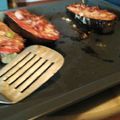 El cooksnap de Nyu cuando hizo "Pizzitas" de berenjena y pollo.