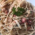 Bettina Sohajda Cooksnap-ja, amikor elkészítette a(z) Tejszínes garnélás spagetti receptet.