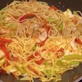El cooksnap de Carmen cuando hizo Espaguetis estilo chino con gambas.