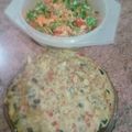 El cooksnap de Normis cuando hizo Tortilla de berenjena, champiñones, cebolla y morrón con ensalada.