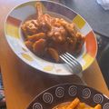 El cooksnap de Isa Arenas cuando hizo Muslos de pollo en salsa de vino.