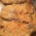 Randal LeDet's cooksnap of when they made Parmesan crusted pork chops w/bacon bits and garlic mushrooms.