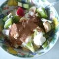 El cooksnap de Carmeta cuando hizo Paraguayos y kiwi con yogurt.