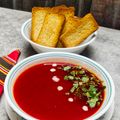 Bhavna Desai's cooksnap of when they made બીટ ટોમેટો સુપ (Beetroot Tomato Soup Recipe In Gujarati).