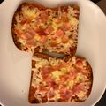 Jason's cooksnap of when they made Scrumptious easy to make pizza toast..