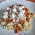 El cooksnap de Almudena Collado cuando hizo Cous cous con bolognese, salsa de yogurt y feta.